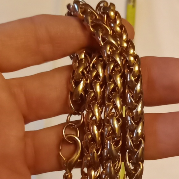 Men's gold tone rope chain #290 - Picture 4 of 5